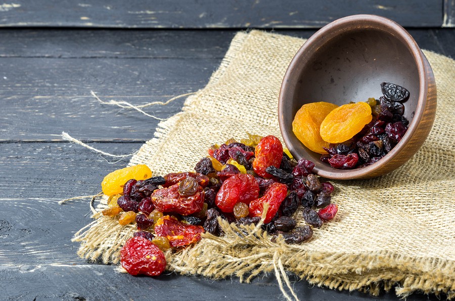 Spread Dried Fruits. Raspifany Dry Berries. High Depth Of Field.